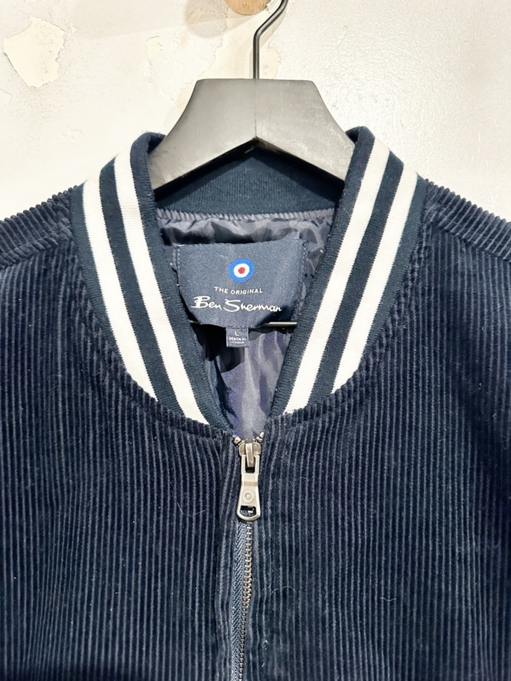 Ben‎ Sherman Navy Corduroy Jacket Size Large - Picture 3 of 8